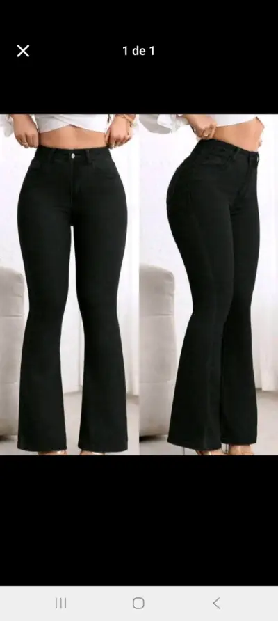 Jeans acampanados negros - miniatura 1