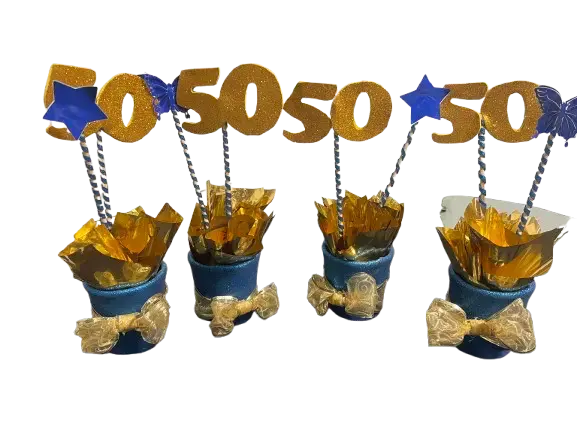Centros de mesa cumpleaños 50 años - 2