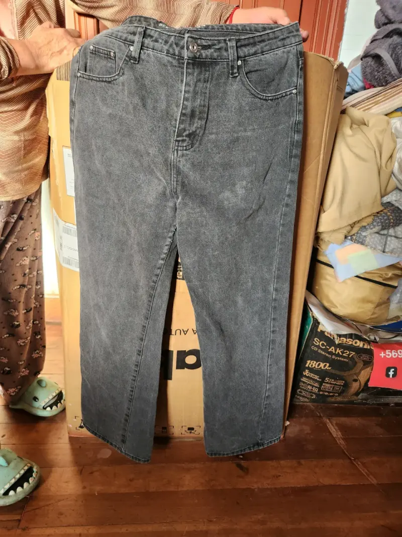 Jeans gris oscuro unisex - 1