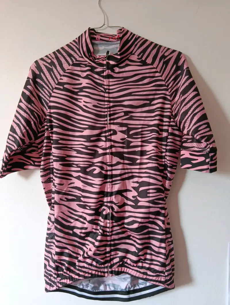Polera ciclismo estampado rosa