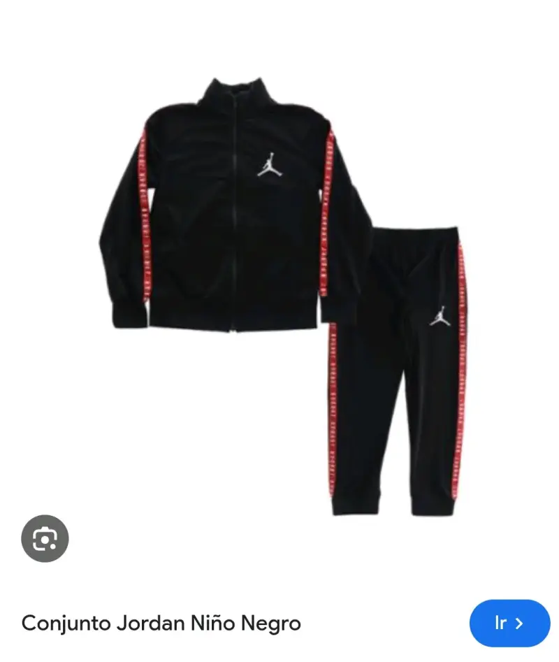 Conjunto deportivo niño negro jordan original T3