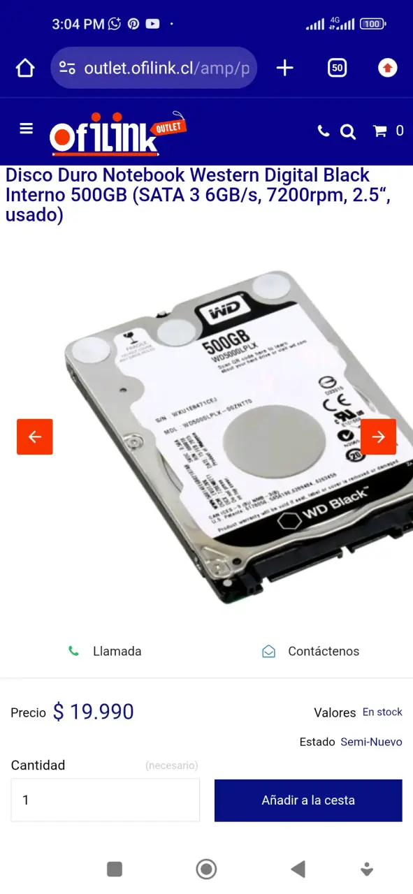 Disco Duro Western Digital 500GB - 1