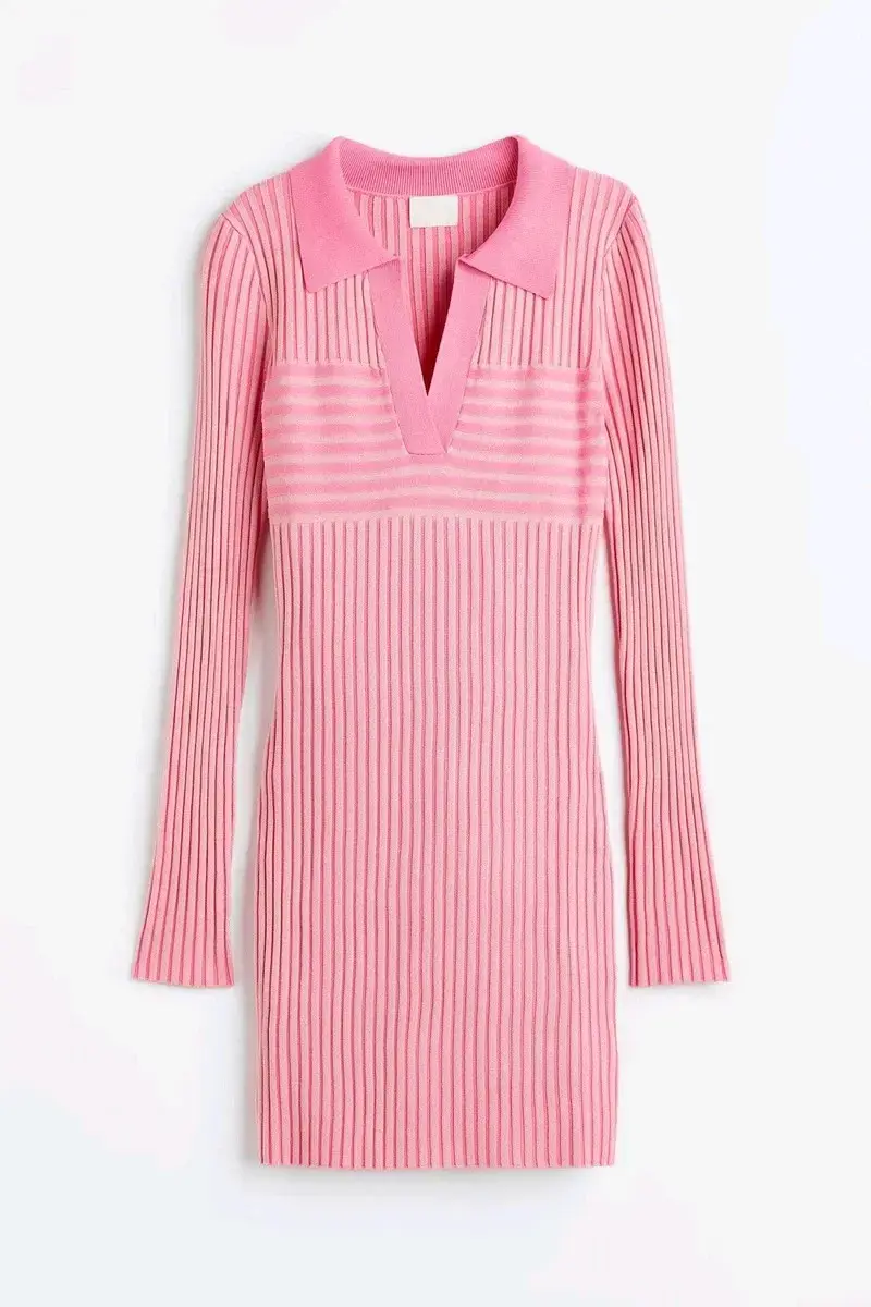 Vestido de punto rosa