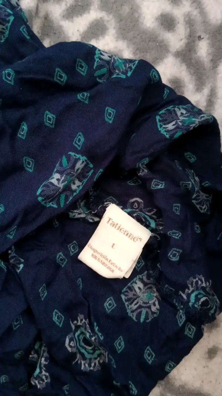 Vestido azul con estampado - 4