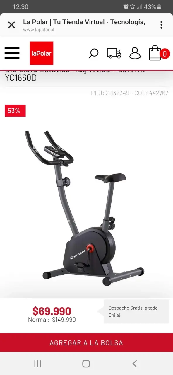Bicicleta estática Masterfit negra - 4