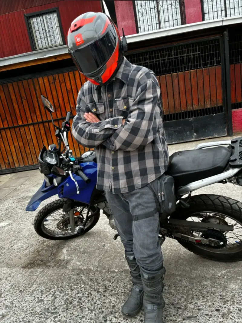 Camisa de cuadros XXL motoquero - 4
