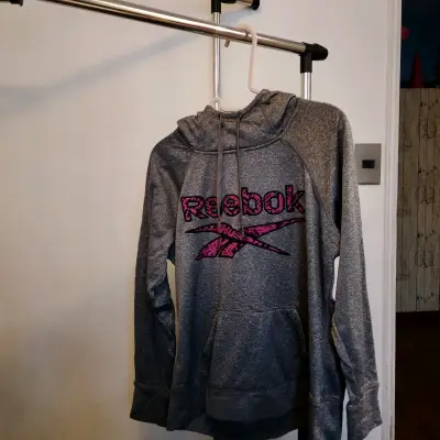 Polerón gris Reebok capucha - miniatura 3