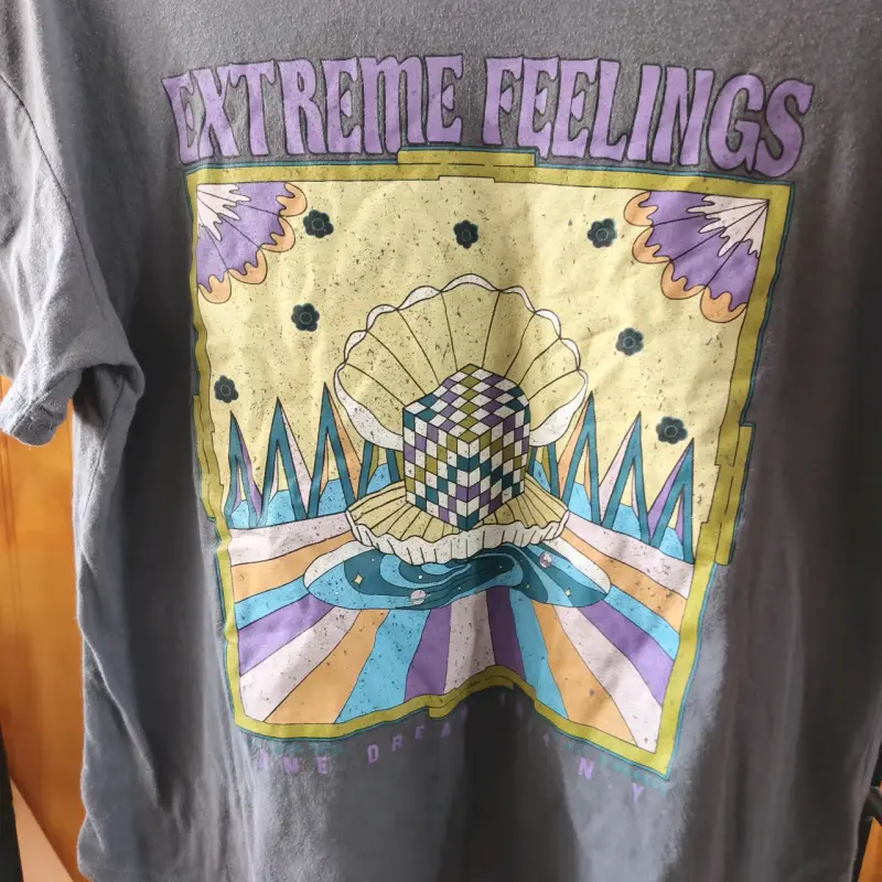 Polera gris con diseño gráfico - 2