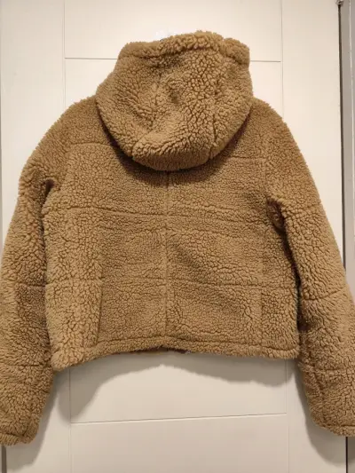Chaqueta sherpa marrón con capucha - miniatura 2