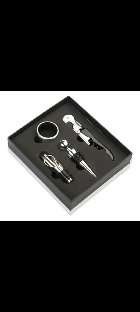 Set accesorio para vino en estuche
