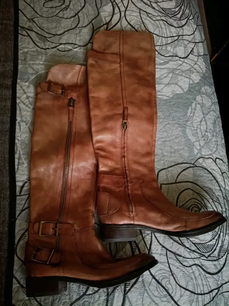 Botas altas de cuero marrón - 6
