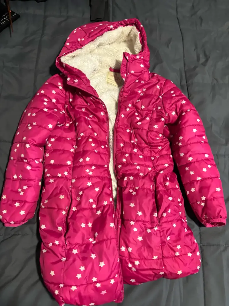 Parka infantil rosa con estrellas - 1