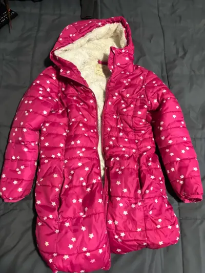 Parka infantil rosa con estrellas - miniatura 1