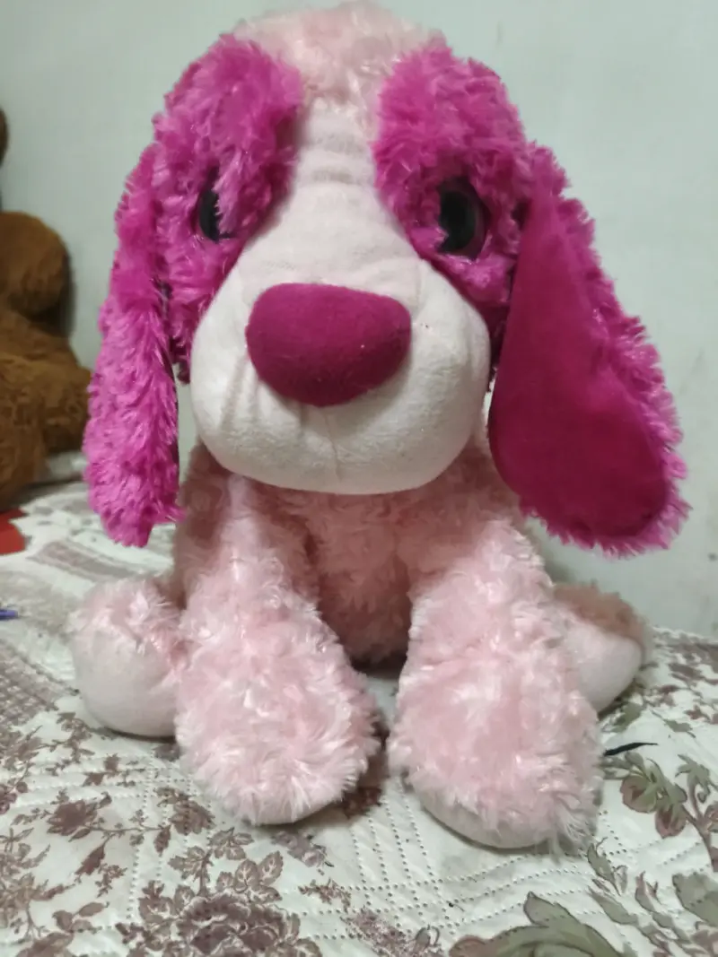 Peluche perro rosado suave - 1