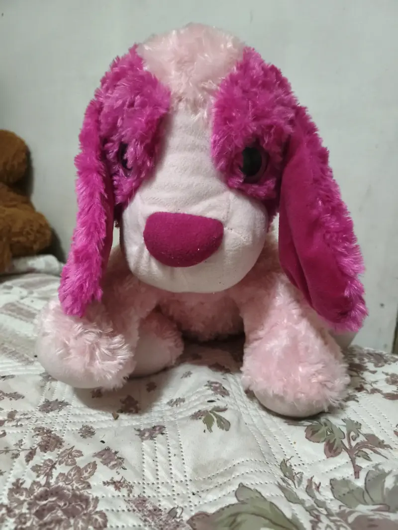 Peluche perro rosado suave - 2