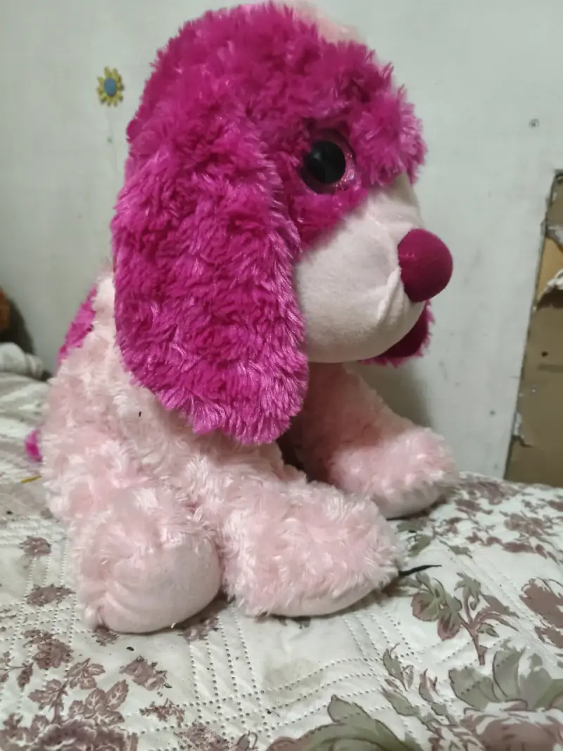 Peluche perro rosado suave - 4