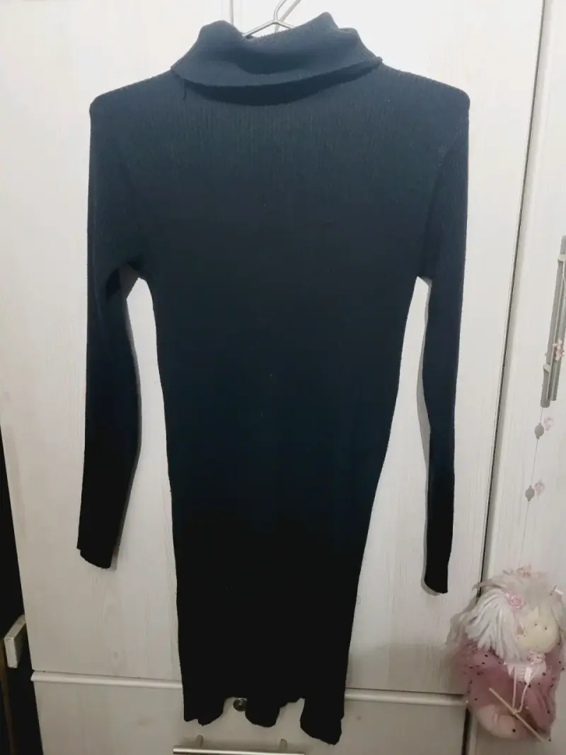 Vestido negro manga larga - 1