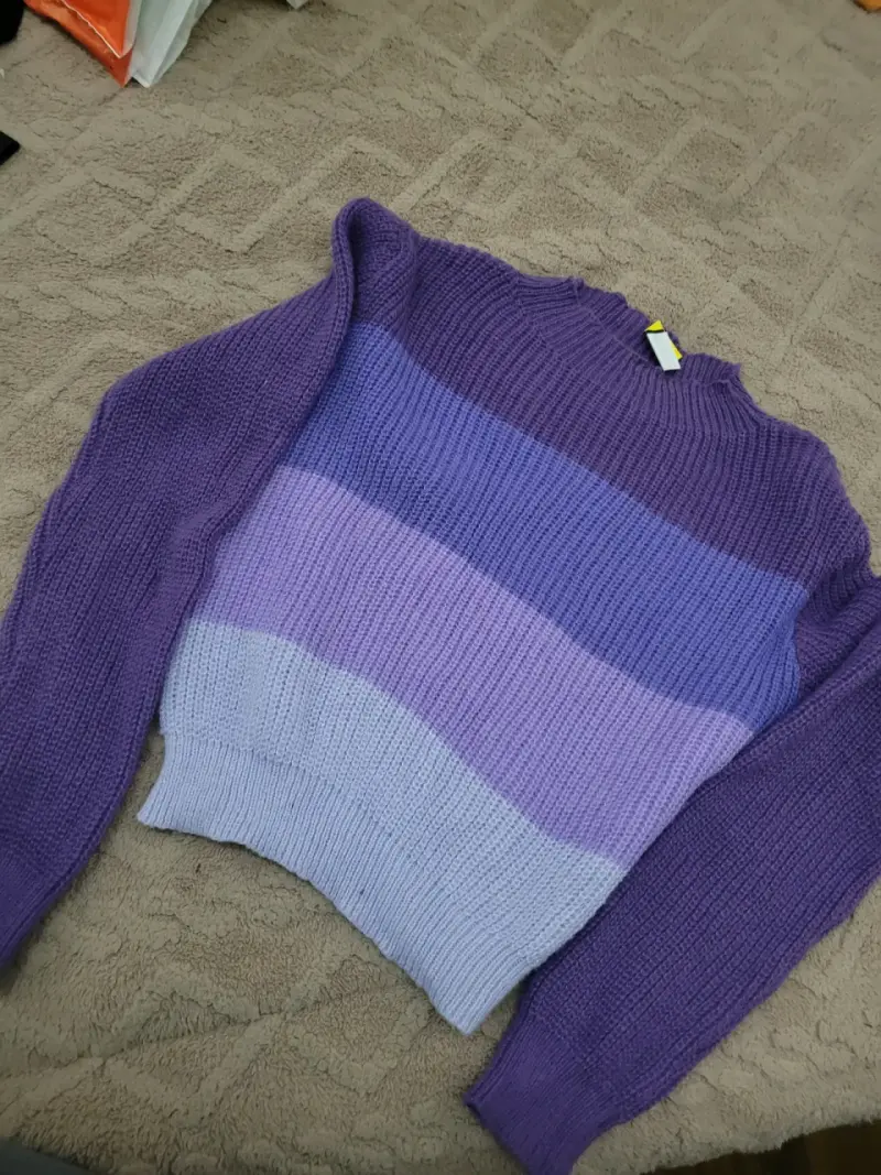 Suéter rayado morado - 2