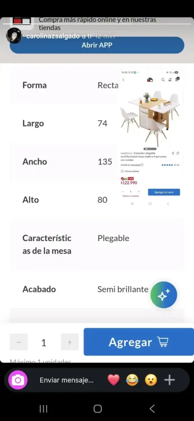 Comedor plegable multifuncional madera - miniatura 2