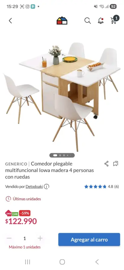 Comedor plegable multifuncional madera - miniatura 3
