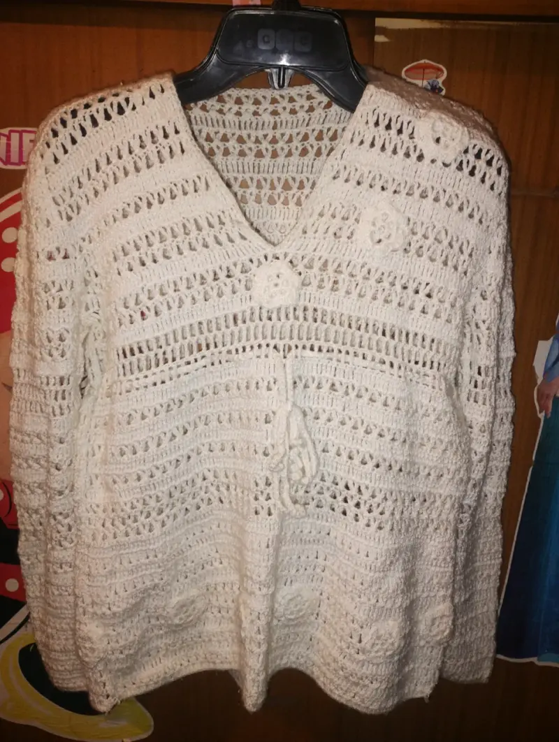 Chaleco tejido blanco mujer
