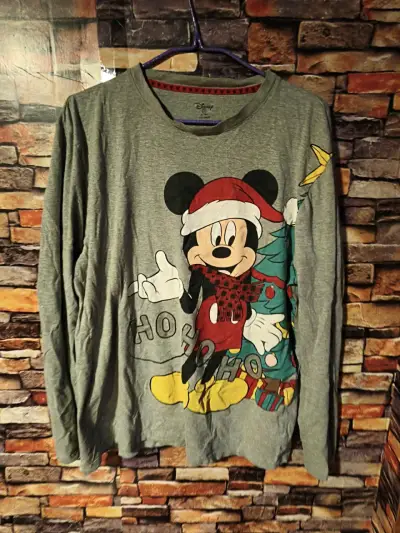 Polera gris Mickey Navidad - miniatura 1