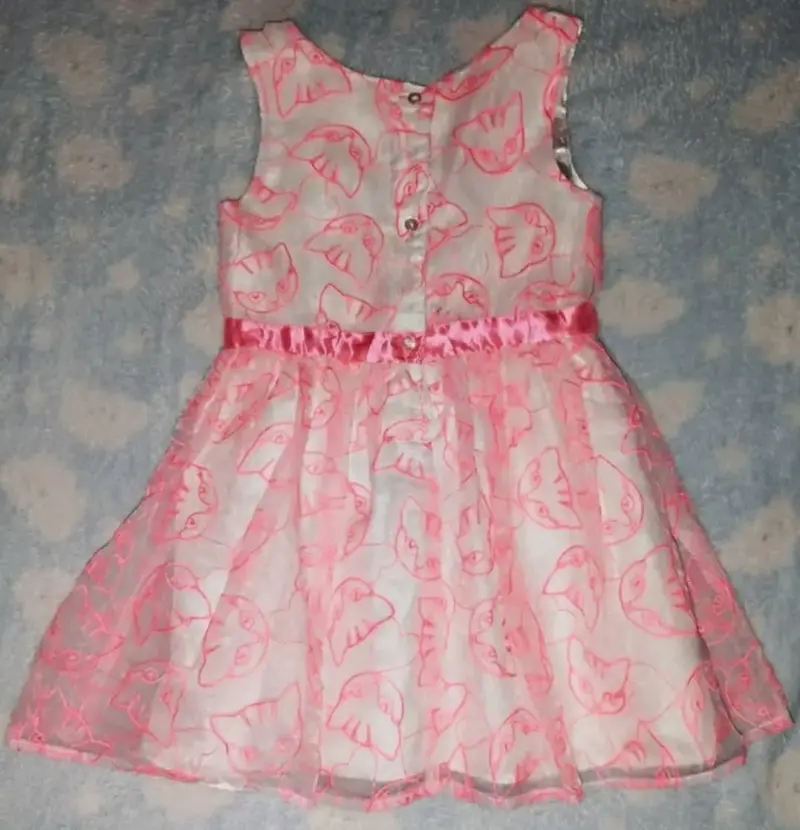 Vestido infantil rosa con lazo - 3