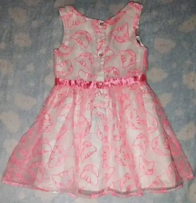 Vestido infantil rosa con lazo - miniatura 3