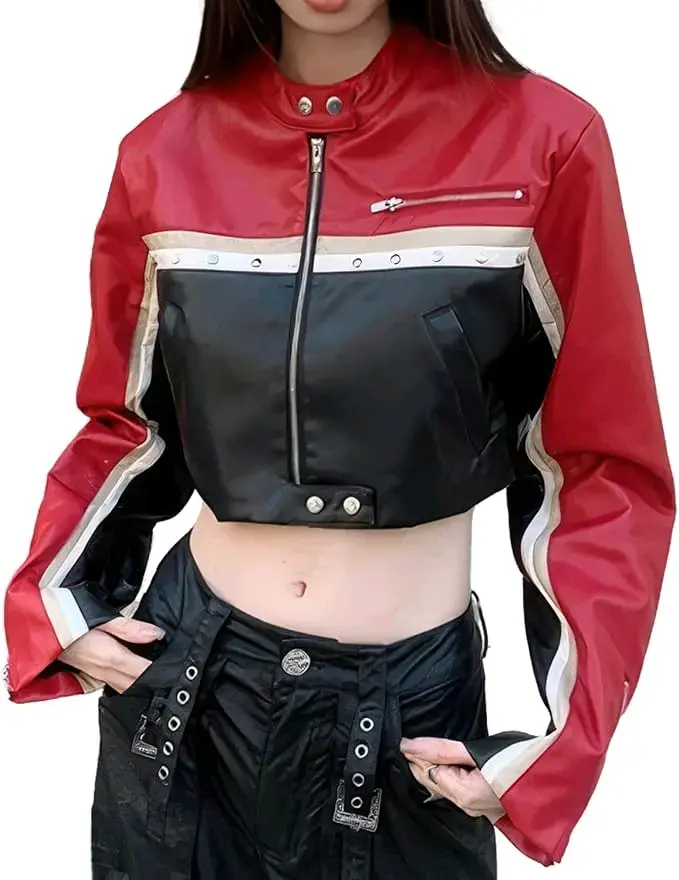 Chaqueta corta roja y negra - 1