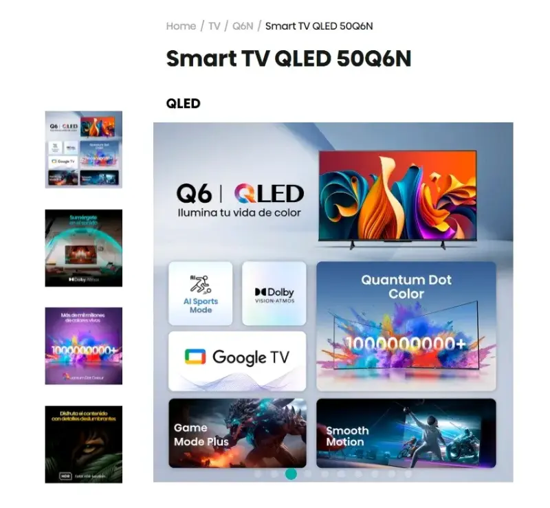 Televisor Hisense 50 pulgadas QLED - 3