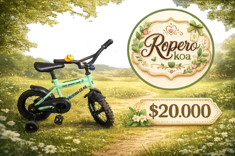 Bicicleta infantil turquesa con rueditas