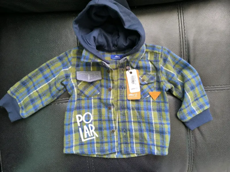 Chaqueta de polar con capucha azul-verde pillin - 1