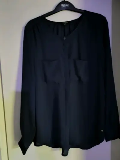 Blusa azul de manga larga - miniatura 1