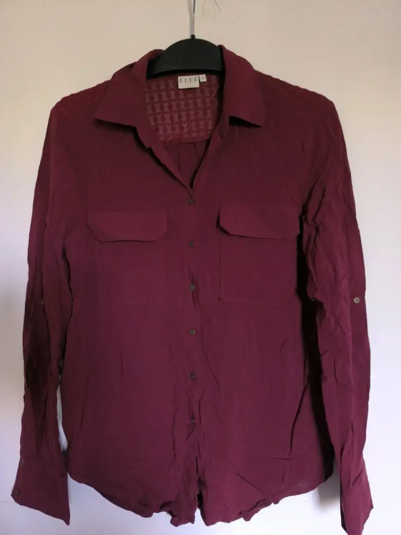 Blusa burdeos maga larga Elle