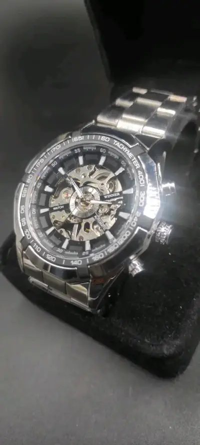 Reloj automático mecánico esqueleton winner - miniatura 1