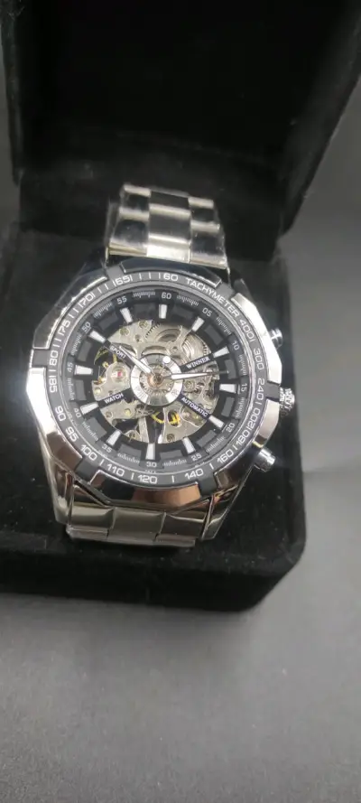 Reloj automático mecánico esqueleton winner - miniatura 2