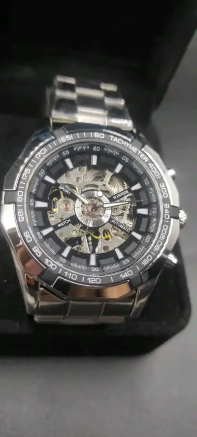 Reloj automático mecánico esqueleton winner - miniatura 4