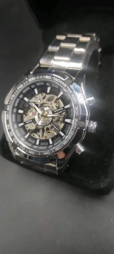 Reloj automático mecánico esqueleton winner - miniatura 5