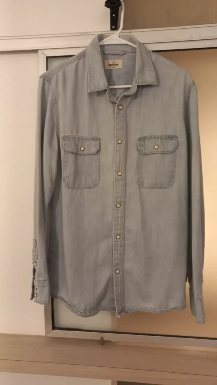Camisa de mezclilla gris - 1
