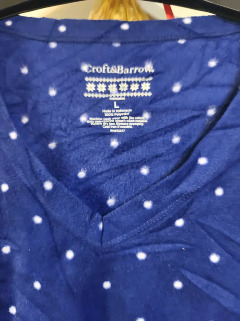 Pijama polar  azul de lunares - 3