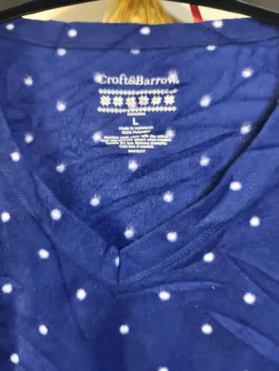 Pijama polar  azul de lunares - miniatura 3