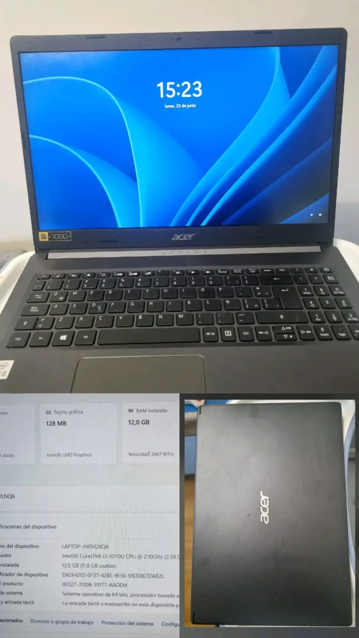 Laptop Acer Aspire con 12GB RAM