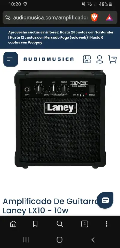 Amplificador guitarra Laney LX10 - miniatura 3