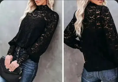 Blusa estampada flores beige y negro - miniatura 3