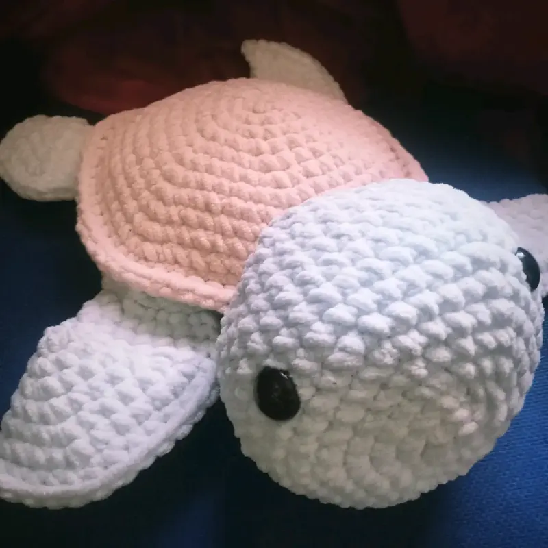 Tortuga de peluche rosada y celeste - 2