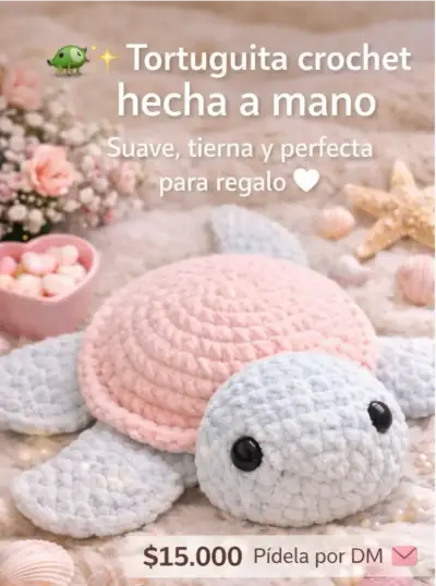 Tortuga de peluche rosada y celeste - miniatura 3