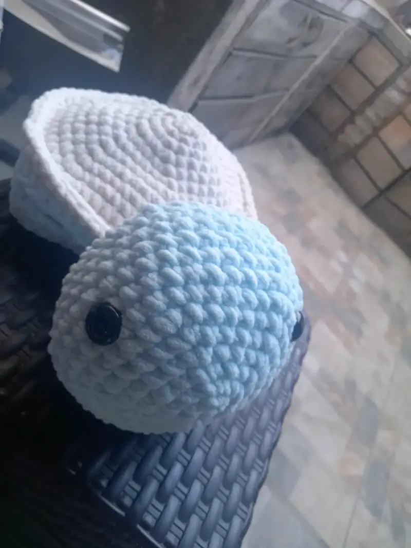 Tortuga de peluche rosada y celeste - 5