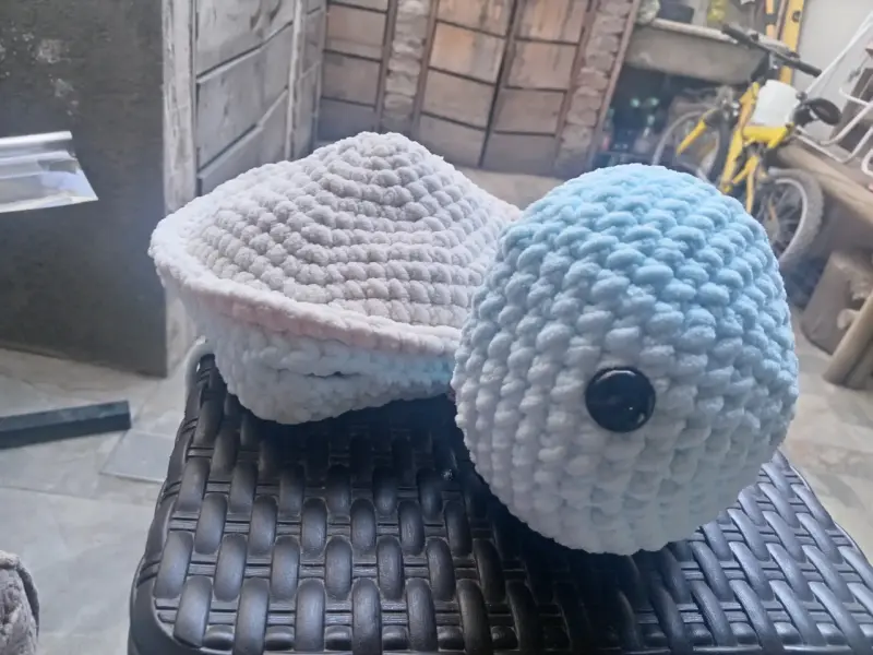 Tortuga de peluche rosada y celeste - 6