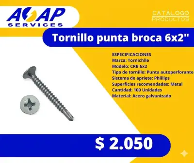 Tornillos Punta Broca 6x2" Tornichile Caja de 100U - miniatura 1