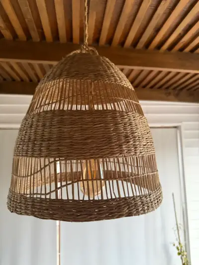 Lámpara colgante de mimbre - miniatura 1